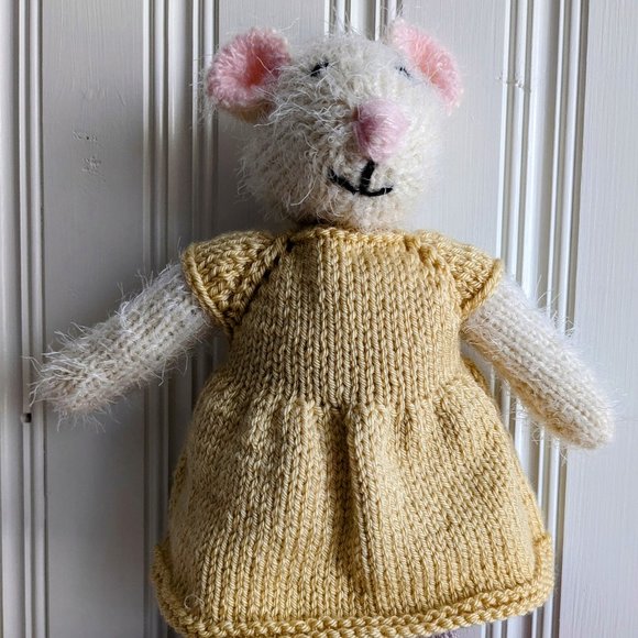 Meet Nelly Mouse handmade tricot stuffed animal baby shower -birthday gift 15 in - Picture 9 of 14